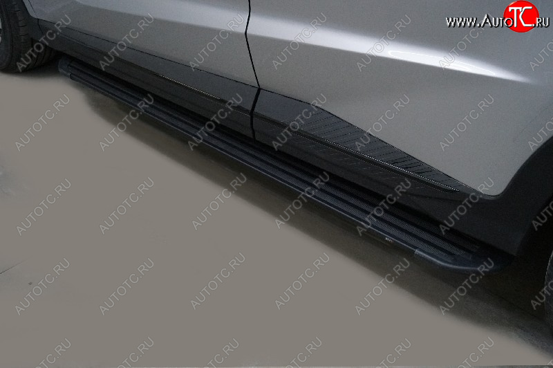 22 499 р. Пороги алюминиевые Slim Line ТСС Тюнинг  Jetour X70 Plus (2023-2024) (Black)