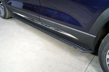 22 499 р. Пороги алюминиевые ТСС Тюнинг  Jetour X90 Plus (2021-2024) (Slim Line Black). Увеличить фотографию 1