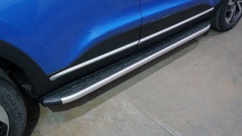 Пороги алюминиевые с пластиковой накладкой ТСС Тюнинг Kaiyi X3 Pro (2023-2024)