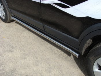 Защита порогов труба d60,3 мм ТСС Тюнинг Chevrolet (Шевролет) Captiva (Каптива) (2013-2016) 2-ой рестайлинг  (серые)
