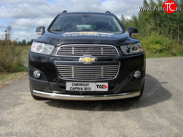 3 999 р. Решетка радиатора верхняя 12мм ТСС Тюнинг  Chevrolet Captiva (2011-2013)