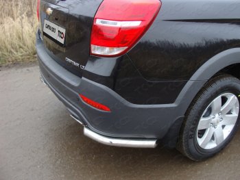 8 749 р. Защита задняя (уголки, нержавейка 60,3 мм) ТСС Тюнинг  Chevrolet Captiva (2013-2016). Увеличить фотографию 1