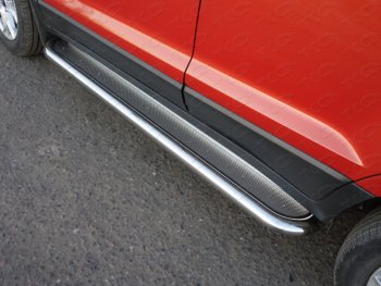 30 999 р. Пороги с площадкой 60,3 мм ТСС Тюнинг  Ford EcoSport (2013-2019) (нержавейка). Увеличить фотографию 1