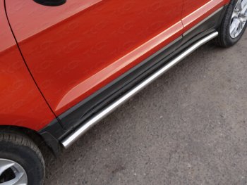 Защита порогов труба d60,3 мм ТСС Тюнинг Ford (Форд) EcoSport (ЭкоСпорт) (2013-2019) дорестайлинг  (серые)