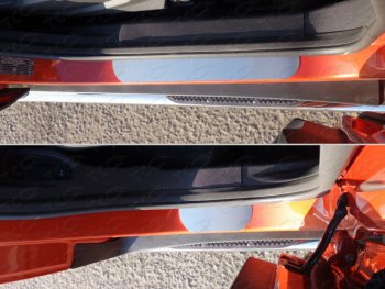 1 299 р. Накладки на пороги ТСС Тюнинг  Ford EcoSport (2013-2019) (лист шлифованный). Увеличить фотографию 1