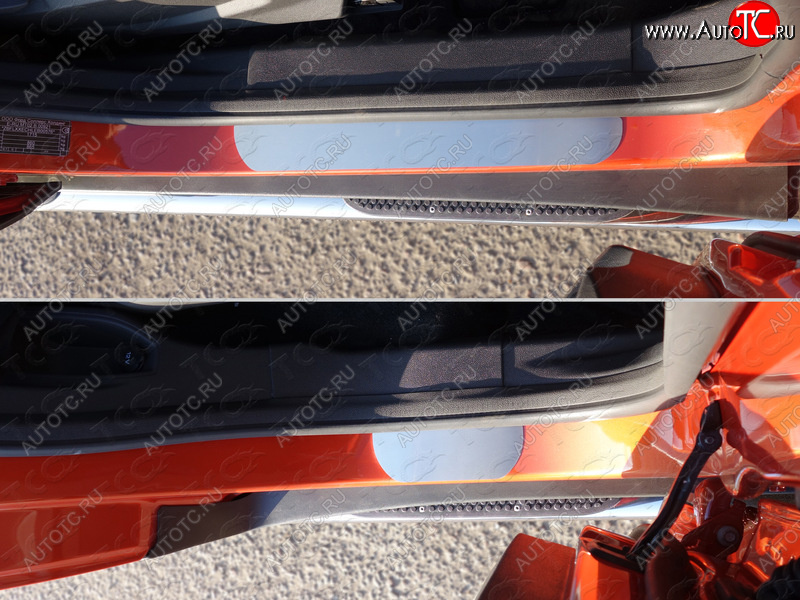 1 299 р. Накладки на пороги ТСС Тюнинг  Ford EcoSport (2013-2019) (лист шлифованный)