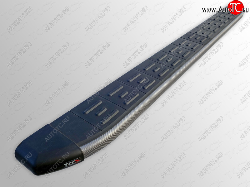 21 349 р. Пороги алюминиевые с пластиковой накладкой ТСС Тюнинг Ford Edge 1 рестайлинг (2011-2014) (карбон серые)