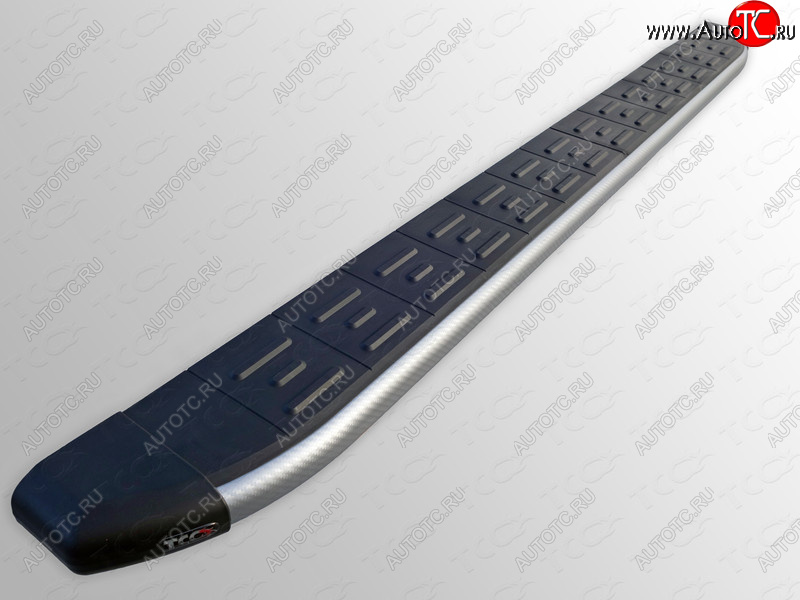 21 349 р. Пороги алюминиевые с пластиковой накладкой, ТСС Тюнинг  Ford Edge  1 (2011-2014) (карбон серебро)