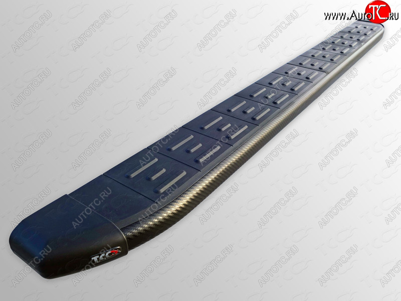 21 349 р. Пороги алюминиевые с пластиковой накладкой ТСС Тюнинг  Ford Edge  1 (2011-2014) (карбон черные)
