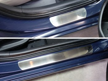 Накладки на пороги лист шлифованный, ТСС Тюнинг Hyundai Elantra AD дорестайлинг (2016-2019)