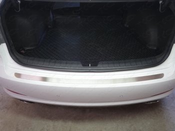 1 889 р. Накладка на задний бампер ТСС Тюнинг  Hyundai I40  1 VF (2011-2019) (Лист шлифованный). Увеличить фотографию 1