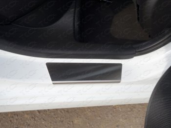 1 499 р. Накладки на порожки салона ТСС Тюнинг  Hyundai Sonata  LF (2014-2017) (Лист шлифованный). Увеличить фотографию 1