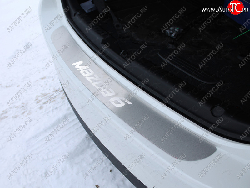 2 799 р. Накладка на задний бампер ТСС Тюнинг  Mazda 6  GJ (2015-2018) (лист шлифованный надпись Mazda)