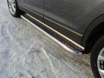 27 599 р. Пороги с площадкой 60,3 мм ТСС Тюнинг  Mazda CX-9  TB (2012-2015) (серые). Увеличить фотографию 1