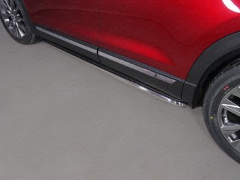 Пороги с площадкой 42,4 мм ТСС Тюнинг Mazda CX-9 TB 2-ой рестайлинг (2012-2015)