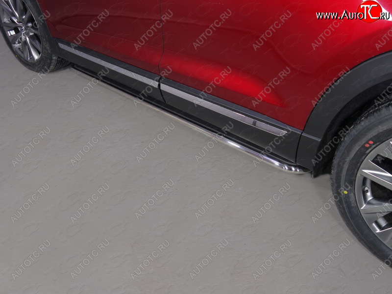 33 999 р. Пороги с площадкой 42,4 мм ТСС Тюнинг Mazda CX-9 TB 2-ой рестайлинг (2012-2015) (нержавейка)