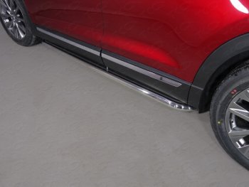 Пороги с площадкой 60,3 мм ТСС Тюнинг Mazda CX-9 TB 2-ой рестайлинг (2012-2015)