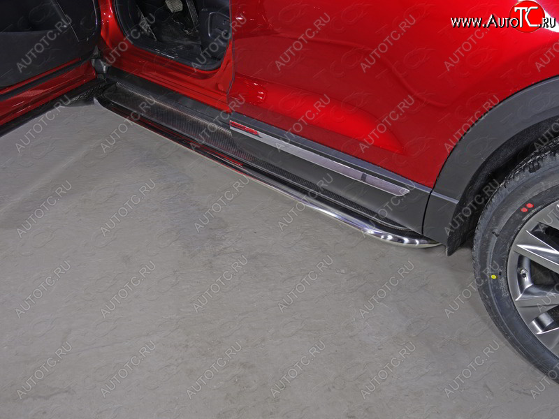 39 999 р. Пороги с площадкой 75х42 мм ТСС Тюнинг Mazda CX-9 TB 2-ой рестайлинг (2012-2015) (нержавейка)