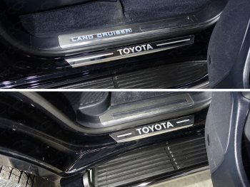 Накладки на пороги с гибом ТСС Тюнинг Toyota (Тойота) Land Cruiser (Лэнд)  200 (2015-2021) 200 2-ой рестайлинг