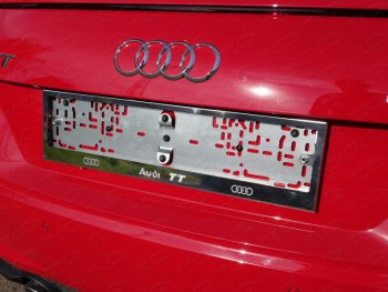 6 199 р. Рамка гос. номера ТСС Тюнинг  Audi TT  8S (2014-2019) (нержавейка). Увеличить фотографию 1