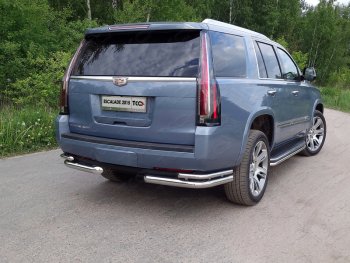 4 399 р. Рамка гос. номера ТСС Тюнинг  Cadillac Escalade  GMTK2 джип 5 дв. (2015-2020) (нержавейка). Увеличить фотографию 1