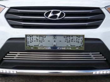 6 199 р. Рамка гос. номера ТСС Тюнинг  Hyundai Creta  GS (2015-2019) (нержавейка). Увеличить фотографию 1