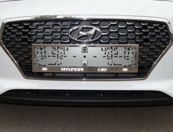 6 199 р. Рамка гос. номера ТСС Тюнинг  Hyundai I30  3 PD (2017-2020) (нержавейка). Увеличить фотографию 1