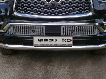 Рамка гос. номера ТСС Тюнинг INFINITI QX80 (2018-2024)  (нержавейка)