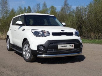 6 199 р. Рамка гос. номера ТСС Тюнинг  KIA Soul  2 PS (2017-2019) (нержавейка). Увеличить фотографию 1