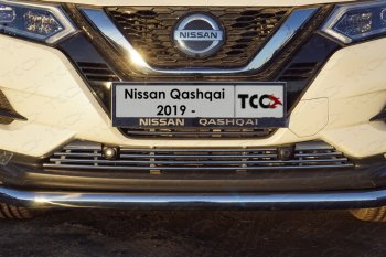 4 999 р. Рамка гос. номера ТСС Тюнинг  Nissan Qashqai  2 (2017-2022) (нержавейка). Увеличить фотографию 1