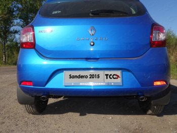 6 199 р. Рамка гос. номера ТСС Тюнинг  Renault Sandero  (B8) (2014-2018) (нержавейка). Увеличить фотографию 1