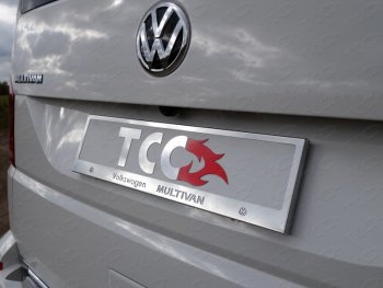 6 199 р. Рамка гос. номера ТСС Тюнинг Volkswagen Multivan T6 дорестайлинг (2016-2019) (нержавейка). Увеличить фотографию 1