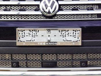 6 199 р. Рамка гос. номера ТСС Тюнинг Volkswagen Teramont CA1 дорестайлинг (2016-2020) (нержавейка). Увеличить фотографию 1
