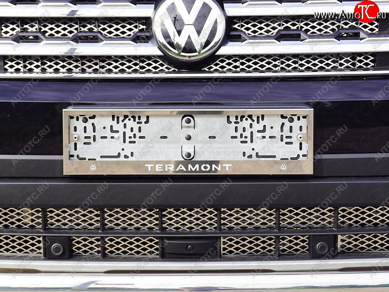6 199 р. Рамка гос. номера ТСС Тюнинг Volkswagen Teramont CA1 дорестайлинг (2016-2020) (нержавейка)