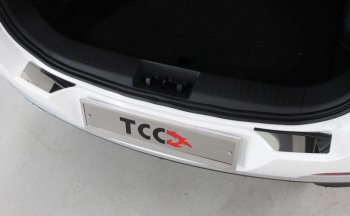 Накладки на задний бампер (2 шт) ТСС Тюнинг Chery (Черри) Tiggo 7 (Тиго) (2020-2024)  (Лист зеркальный)