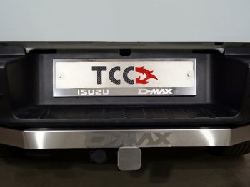 4 999 р. Рамка гос. номера ТСС Тюнинг Isuzu D-Max RG DoubleCab дорестайлинг (2019-2024) (нержавейка). Увеличить фотографию 1