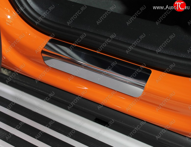 3 199 р. Накладки на задние порожки (нержавейка) ТСС Тюнинг  Audi Q3  F3 (2018-2022) (лист зеркальный)