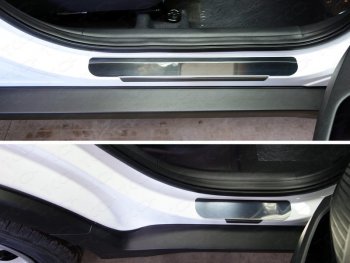 3 499 р. Накладки на порожки салона ТСС Тюнинг  Hyundai Creta  GS (2015-2021) (Лист зеркальный). Увеличить фотографию 1
