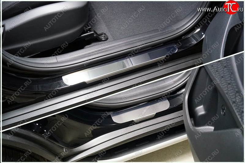 3 399 р. Накладки на порожки салона ТСС Тюнинг  Hyundai Creta  SU (2021-2024) (Лист зеркальный)