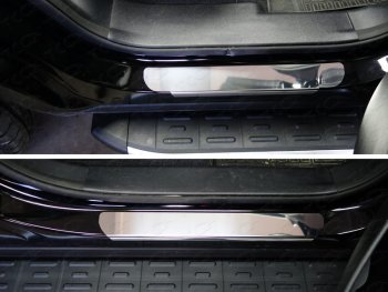 Накладки на пороги лист зеркальный ТСС Тюнинг Hyundai Santa Fe 3 DM рестайлинг (2015-2019)