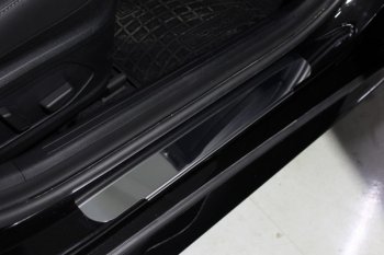 3 499 р. Накладки на порогжки салона ТСС Тюнинг  Hyundai Sonata  DN8 (2019-2024) (Лист зеркальный). Увеличить фотографию 1