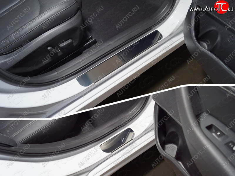 3 689 р. Накладки на порожки салона  Hyundai Sonata ( LF,  DN8) (2017-2024) (Лист зеркальный)