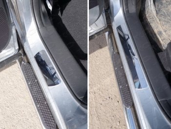 3 689 р. Накладки на пороги ТСС Тюнинг  Mazda 5 (2010-2015) (лист зеркальный). Увеличить фотографию 1