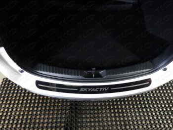 3 499 р. Накладка на задний бампер ТСС Тюнинг  Mazda CX-5  KF (2016-2024) (лист зеркальный надпись SKYACTIV). Увеличить фотографию 1