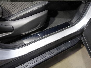 3 399 р. Накладки на пластиковые пороги (передние) ТСС Тюнинг  Renault Koleos  2 (2016-2024) (Лист зеркальный ). Увеличить фотографию 1