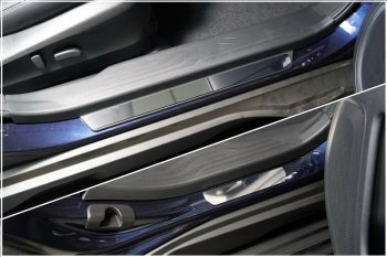 Накладки на пластиковые пороги ТСС Тюнинг Subaru (Субару) Outback (Аутбэк)  BT (2019-2024) BT универсал  (Лист зеркальный)