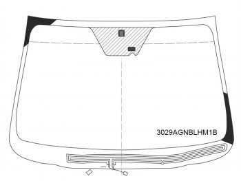 8 999 р. Стекло лобовое (Обогрев щеток Датчик дождя) SsangYong Actyon 11-  Korando 10-17 (3029AGNBLHM1B). Увеличить фотографию 1