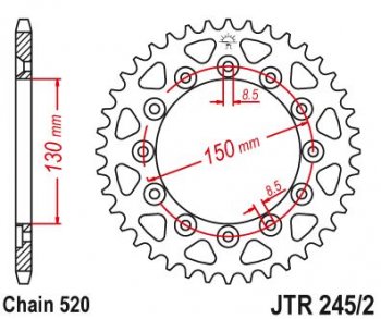 3 299 р. Звезда цепного привода JTR2452 42 (jtr2452.42). Увеличить фотографию 1