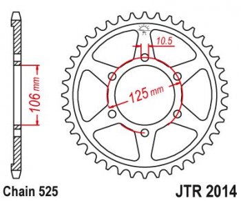 4 099 р. Звезда цепного привода JTR2014 47 (jtr2014.47). Увеличить фотографию 1