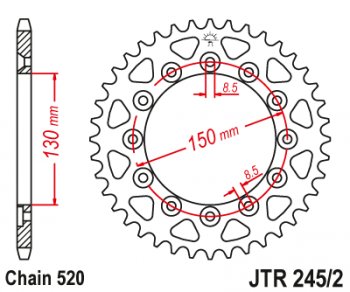 3 499 р. Звезда цепного привода JTR2452.47 (jtr2452.47). Увеличить фотографию 1